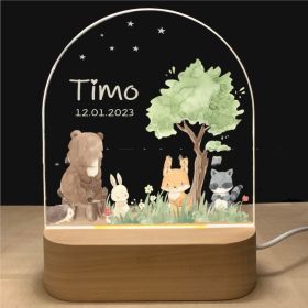 Acrylic Plug-in Bedside Lamp For Children's Creativity (Option: 6 Style-Single color-USB)