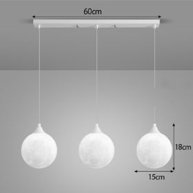 Moon Lamp Nordic Light Luxury Dining Room Table Bar Restaurant (Option: White-3head white light)