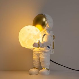 Astronaut Creative Bedroom Bedside Spaceman Lamps (Option: Light Changing-Printing Lampshade Plug)