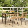 5 Piece Patio Dining Set Poly Rattan