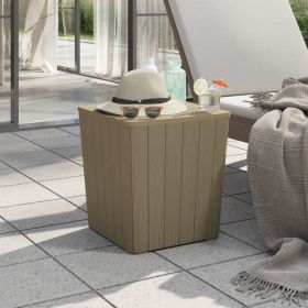 Patio Table with Removable Lid Light Brown Polypropylene (Color: Brown)