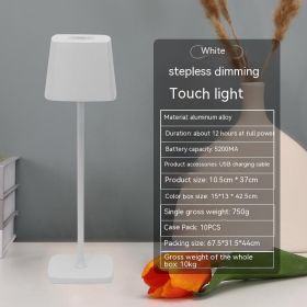 USB Rechargeable Desk Lamp Bedroom Touch Led Atmosphere Small Night Lamp (Option: Infinite Touch Dimming-White)