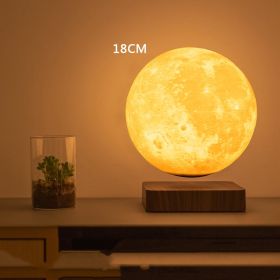 Magnetic Levitation 3D Printing Lunar Lamp Decoration (Option: Tricolor lighting-18cm-UK)