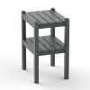 Double outdoor side table;  rectangular patio side table  in HDPE