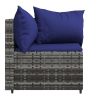 Patio Corner Sofas with Cushions 2 pcs Gray Poly Rattan