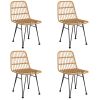 5 Piece Patio Dining Set Poly Rattan