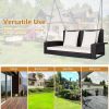 2-Person Patio Rattan Porch Swing with Cushions