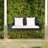 2-Person Patio Rattan Porch Swing with Cushions