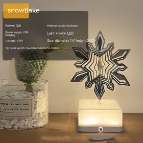 Creative Three-dimensional Rotating Ambience Light Bedroom (Option: 16 Remote Control-Snowflake-USB)