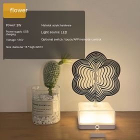 Creative Three-dimensional Rotating Ambience Light Bedroom (Option: 16 Mobile Phone-Flower-USB)