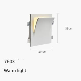 Minimalist Recessed Living Room Wall Sconce Plaster Without Frame (Option: White D Warm light)