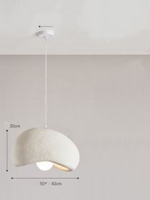 Cloud Chandelier With Micro Cement Cream French Bar Island Restaurant (Option: White-Diameter 50cm)