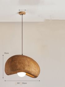 Cloud Chandelier With Micro Cement Cream French Bar Island Restaurant (Option: Wood-Diameter 60cm)