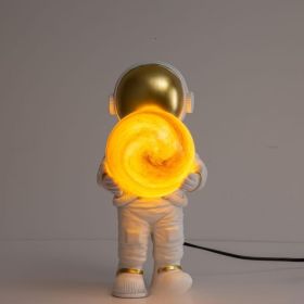 Astronaut Creative Bedroom Bedside Spaceman Lamps (Option: Light Changing-Brown Planet Plug)