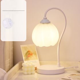 Flower Table Lamp Reading Bedroom Ambience Light (Option: White Three Colors-220V US)